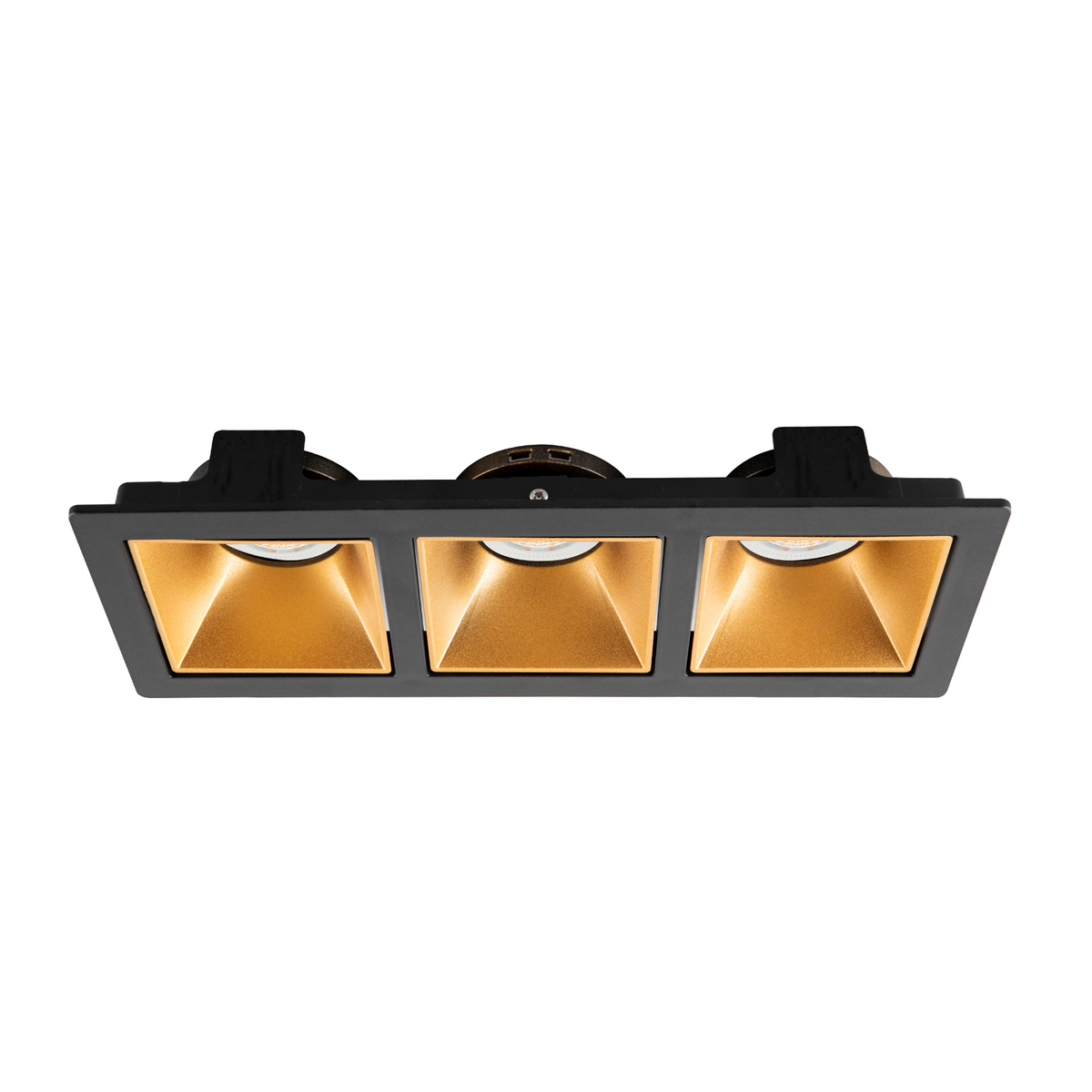 Lámpara de empotrar en techo tipo spot 3.7 x 24 x 9 cm 3 luces negro luz neutra