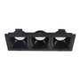 LÁMPARA DE EMPOTRAR EN TECHO TIPO SPOT 3.7 X 24 X 9 CM 3 LUCES NEGRO LUZ CÁLIDA