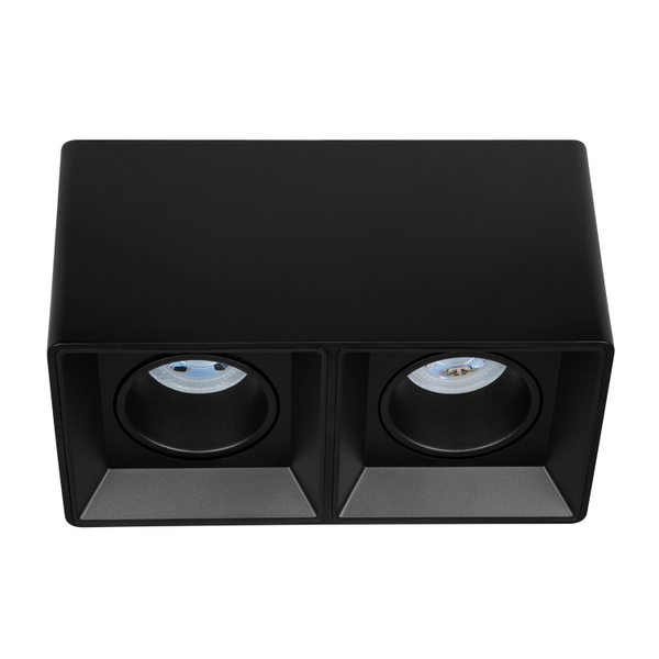 LÁMPARA DE SOBREPONER EN TECHO TIPO SPOT 10 X 8.6 X 9.8 CM 2 LUCES NEGRO LUZ NEUTRA