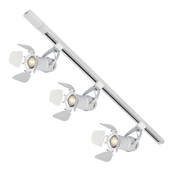 KIT DE 3 LÁMPARAS DE USO EN RIEL EN TECHO TIPO SPOTLIGHT 27.3 CM X 1 M 3 LUCES BLANCO LUZ FRÍA