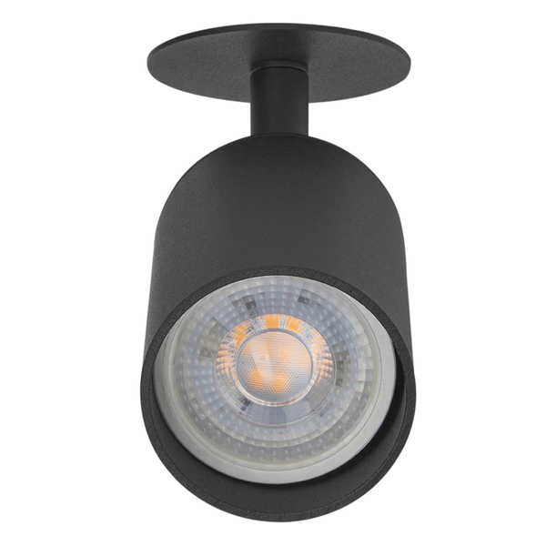 LÁMPARA DE EMPOTRAR EN TECHO TIPO SPOT 8.8 X 6 X 8.5 CM. 1 LUZ NEGRO SIN FOCO