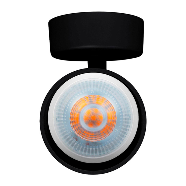 LÁMPARA DE SOBREPONER EN TECHO TIPO SPOT 5.5 X 8.5 CM 1 LUZ NEGRO LUZ NEUTRA