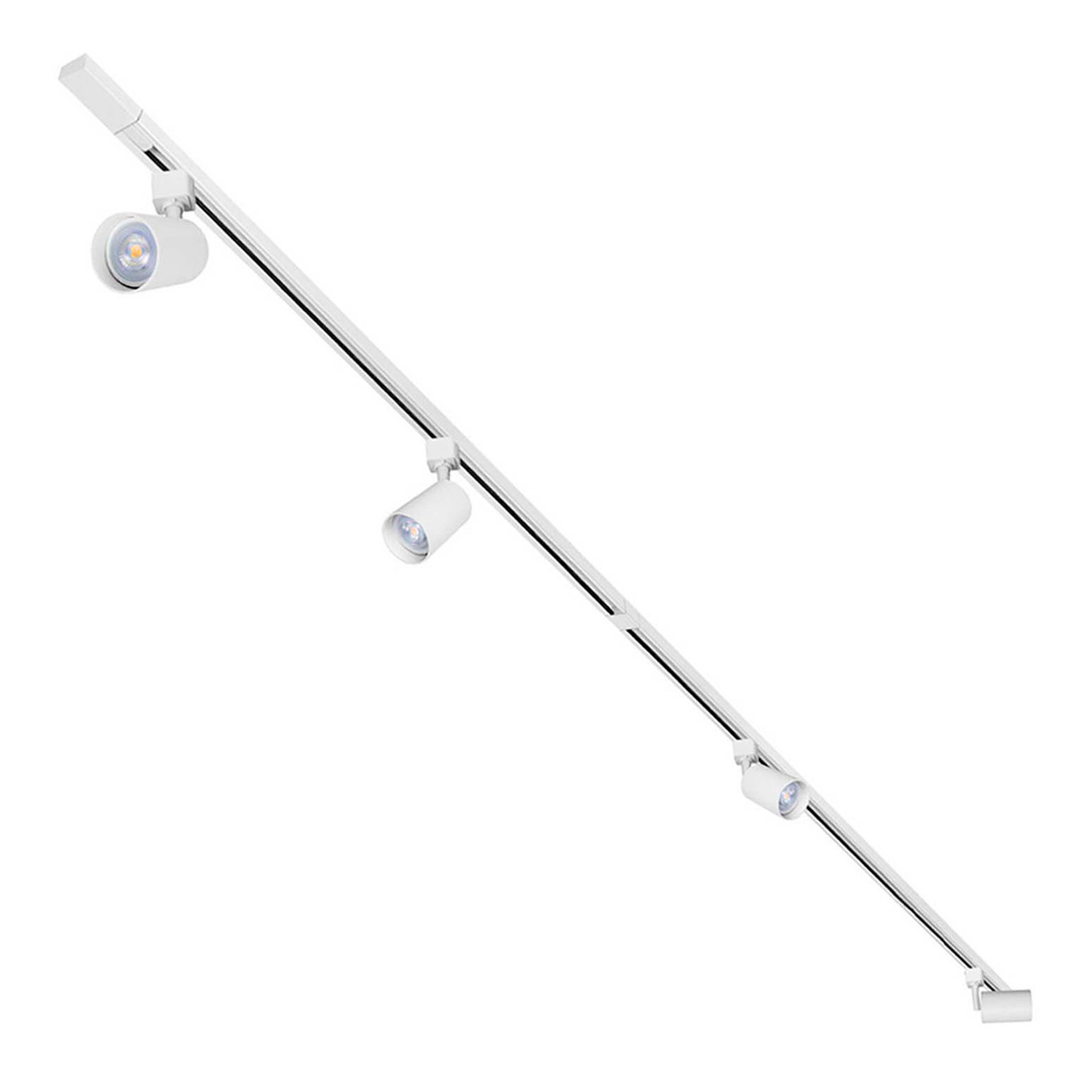 Kit de 4 lámparas de uso en riel en techo tipo spot 12 cm x 2 m 4 luces blanco luz cálida