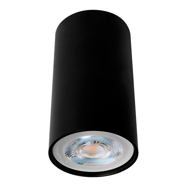 LÁMPARA DE SOBREPONER EN TECHO TIPO SPOT 8.5 X 5.5 CM 1 LUZ NEGRO LUZ CÁLIDA
