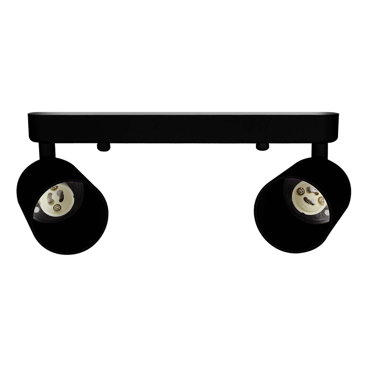 Lámpara de sobreponer en techo tipo spot 9.4 x 25.5 x 12.5 cm 2 luces negro luz fría