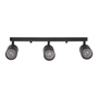 LÁMPARA DE SOBREPONER EN TECHO TIPO SPOT 9.4 X 46 X 8.5 3 LUCES NEGRO SIN FOCO