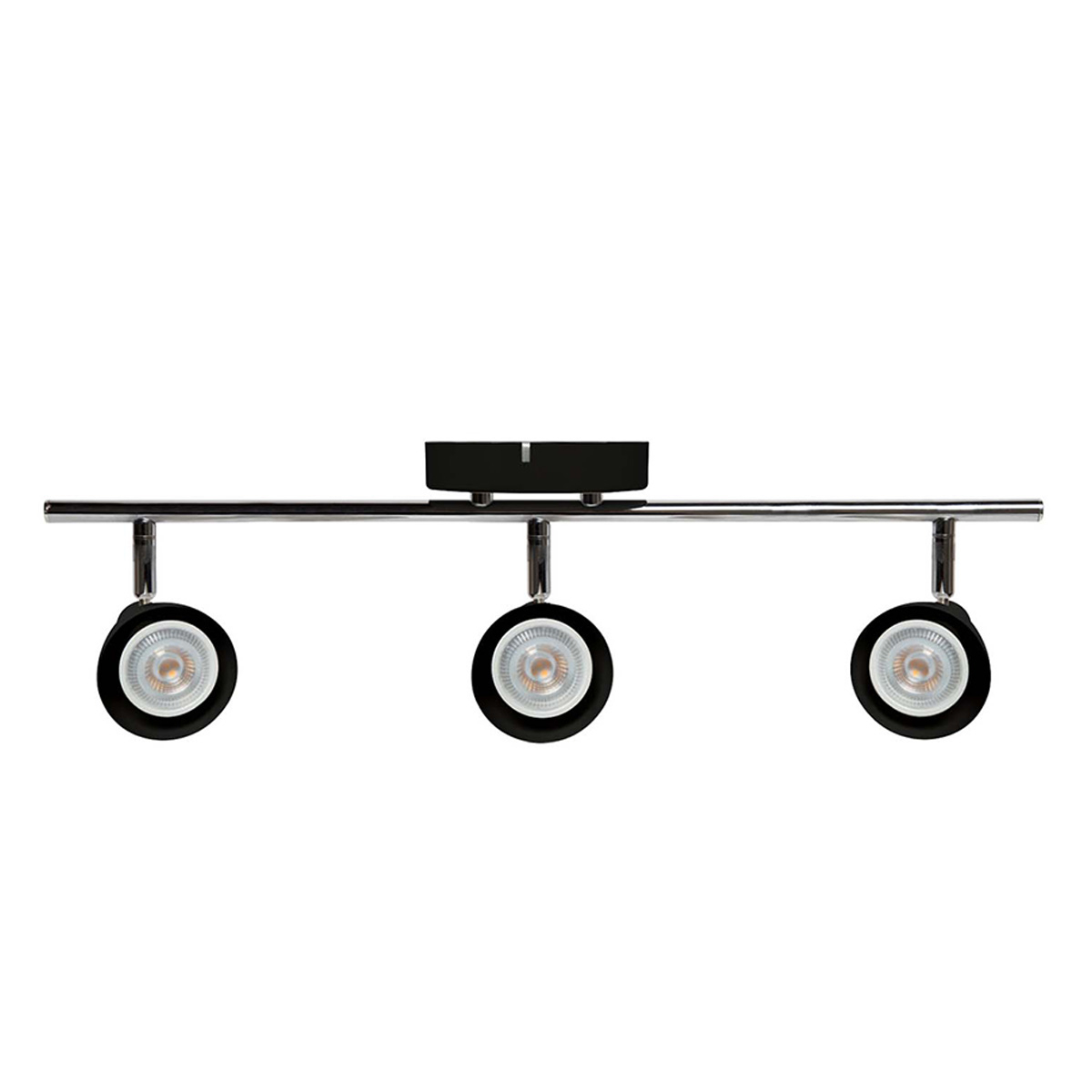 Lámpara de sobreponer en techo tipo spot 18 x 54.5 cm 3 luces negro luz cálida