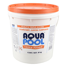 aqua pool desinfectante tabletas triple acción 8 kilogramos aqua pool