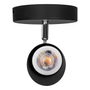 LÁMPARA DE SOBREPONER EN TECHO TIPO SPOT 13.5 X 12 CM 1 LUZ NEGRO LUZ CÁLIDA