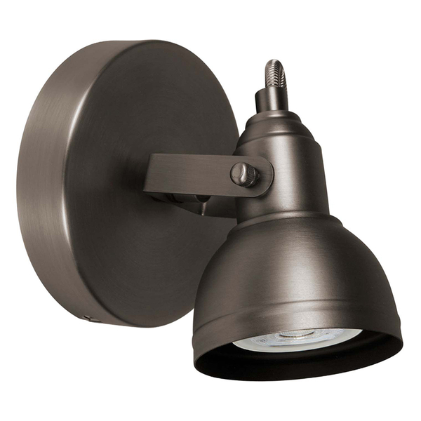 LÁMPARA DE SOBREPONER EN TECHO TIPO SPOT 12 X 12.5 CM 1 LUZ ACERO LUZ CÁLIDA