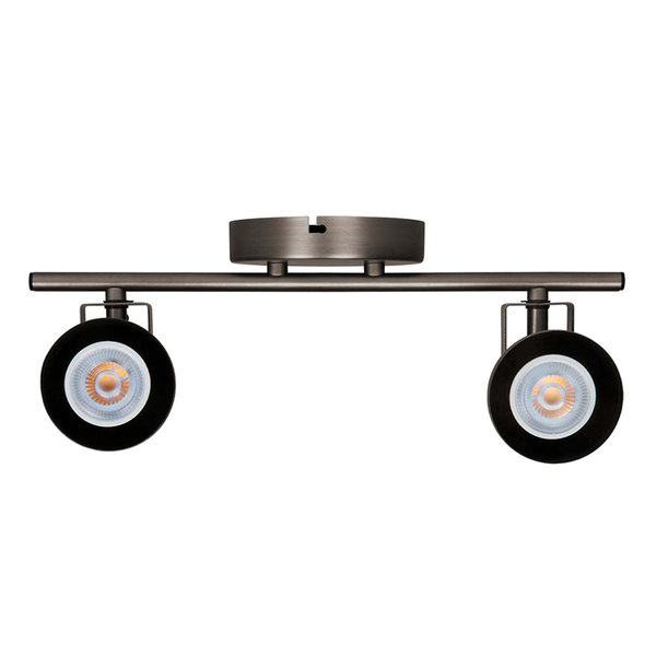 LÁMPARA DE SOBREPONER EN TECHO TIPO SPOT 14 X 36.5 X 9.3 2 LUCES ACERO LUZ CÁLIDA