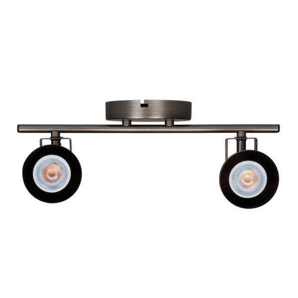 LÁMPARA DE SOBREPONER EN TECHO TIPO SPOT 14 X 36.5 CM 2 LUCES ACERO LUZ FRÍA