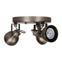 LÁMPARA DE SOBREPONER EN TECHO TIPO SPOT 12.5 x 31 CM 3 LUCES ACERO LUZ CÁLIDA