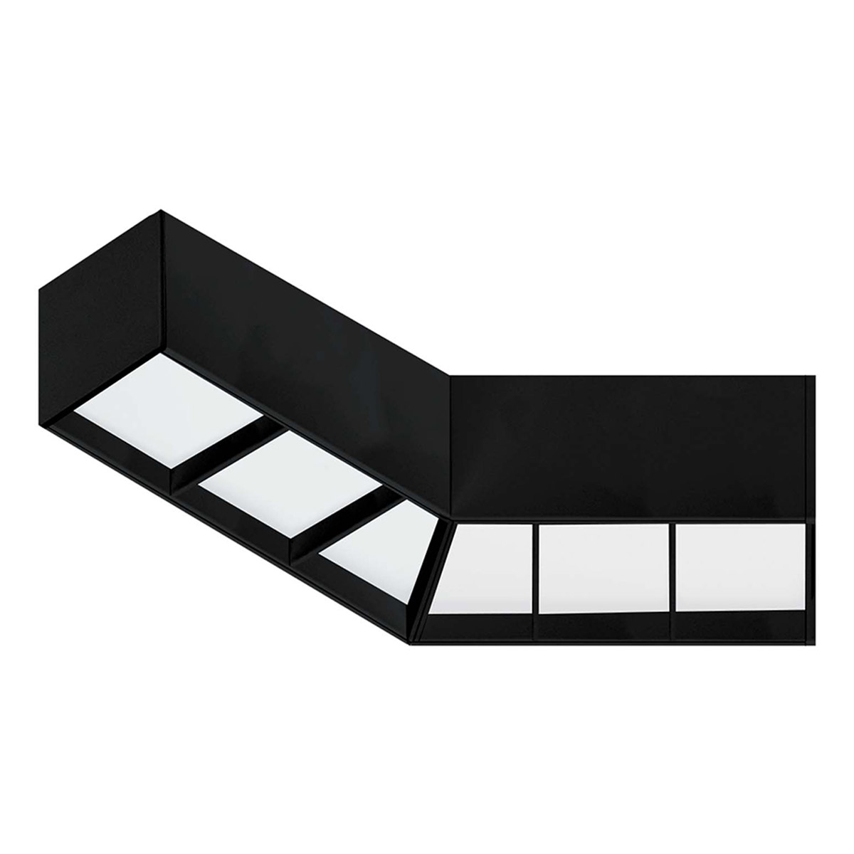 Conector para dúo interconectable 5.5 x 32.8 cm 1 luz negro luz neutra