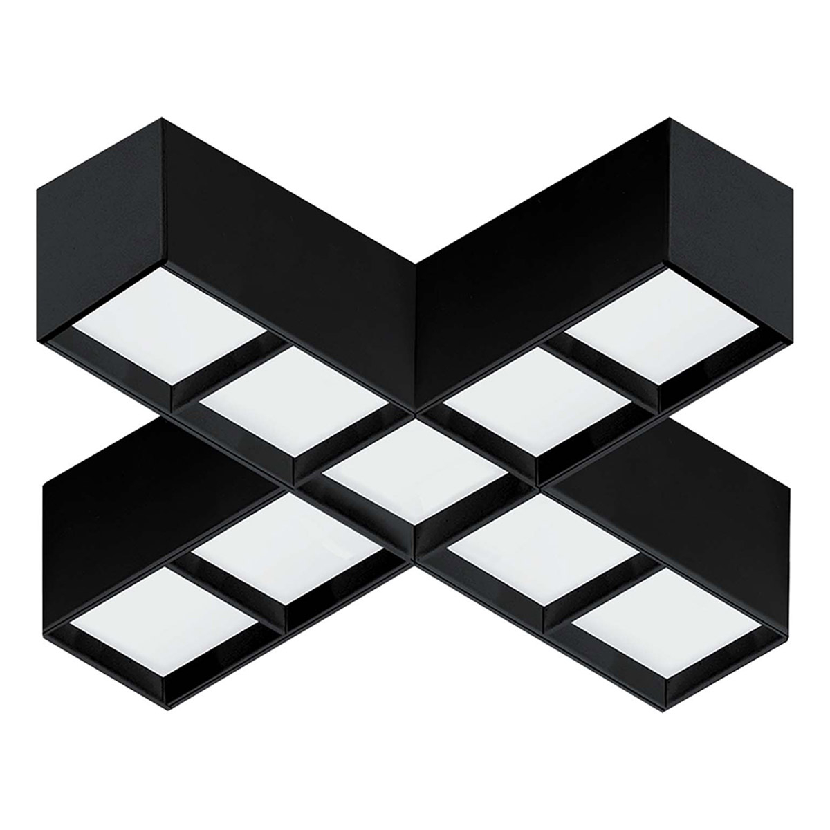 Conector para dúo interconectable 5.5 x 16.8 x 16.8 cm 1 luz negro luz neutra