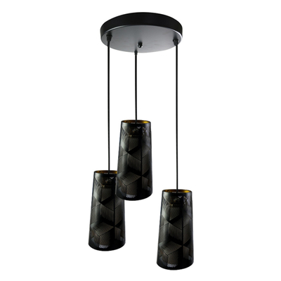 LÁMPARA COLGANTE INCANDESCENTE 1.03 M X 33 CM NEGRO