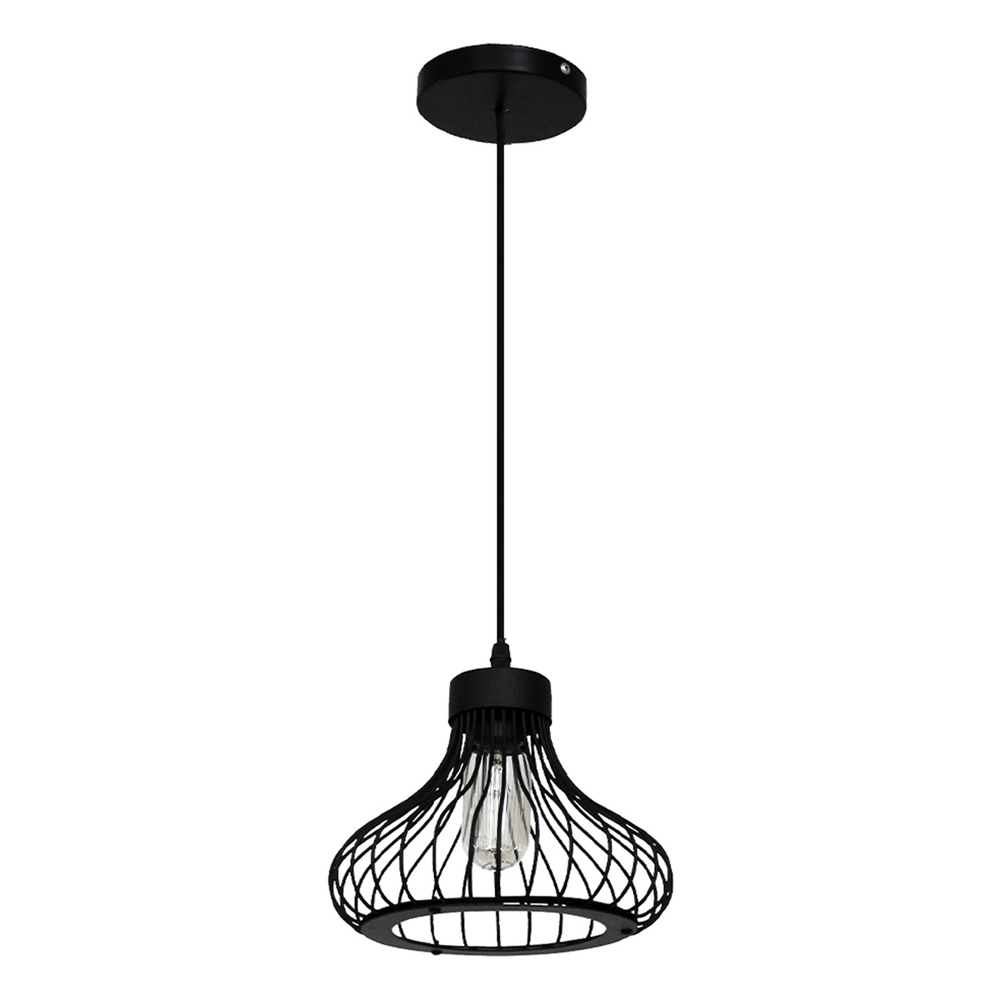 Lámpara colgante incandescente 1.50 m x 23.5 cm negro