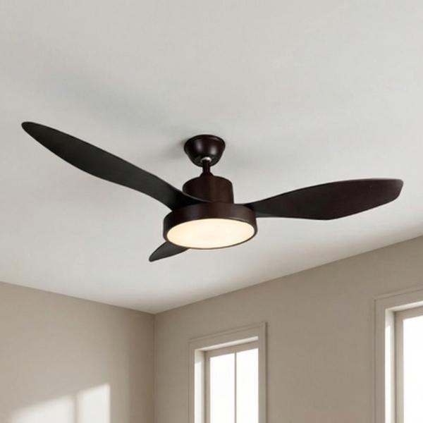 VENTILADOR DE TECHO CÉFIRO 13" MODERNO PARA INTERIOR CON LED INTEGRADO CAFÉ