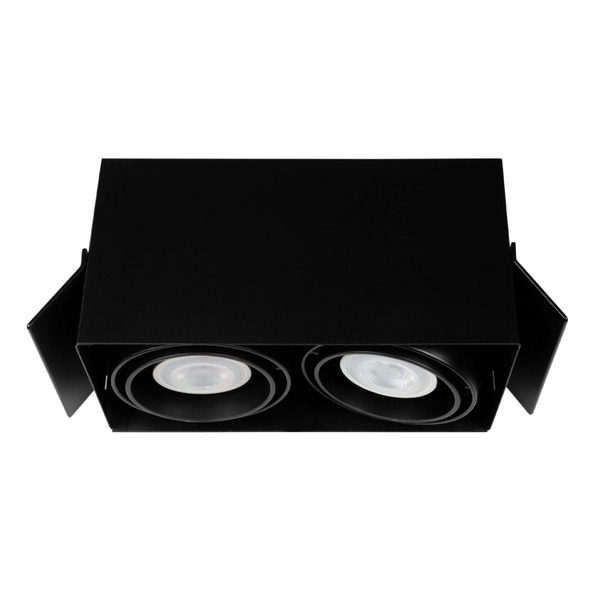 LÁMPARA DE EMPOTRAR EN TECHO TIPO DOWNLIGHT 20.4 X 11 X 10.2 CM 2 LUCES NEGRO LUZ NEUTRA
