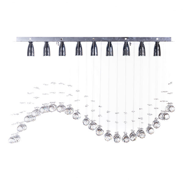 LÁMPARA CANDIL LED 65 CM X 1 M X 30 CM CROMO