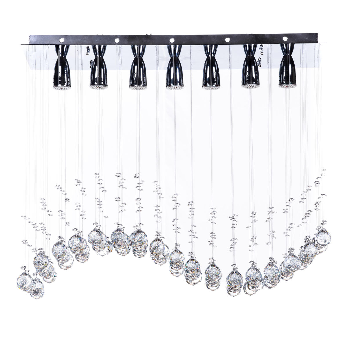 Lámpara candil led 65 cm x 80 x 30 cm cromo