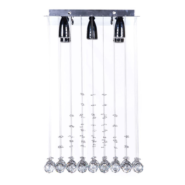 LÁMPARA CANDIL LED 65 X 40 X 40 CM CROMO