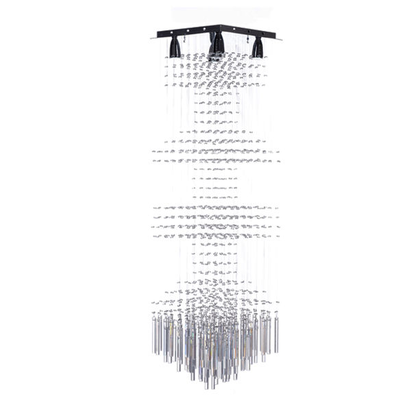 LÁMPARA CANDIL LED 1.40 M X 40 X 40 CM CROMO