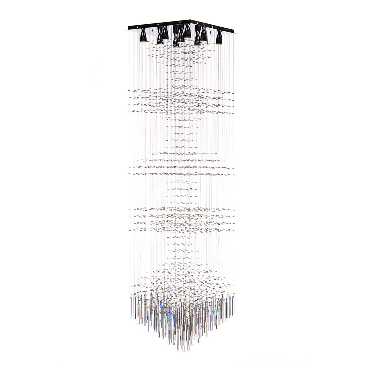 Lámpara candil led 2.35 m x 60 x 60 cm cromo