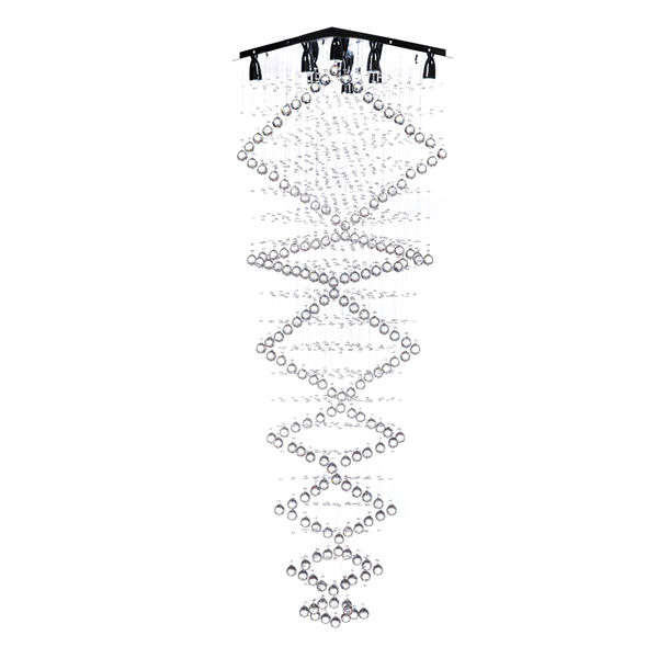 LÁMPARA CANDIL LED 2.20 M X 60 X 60 CM CROMO