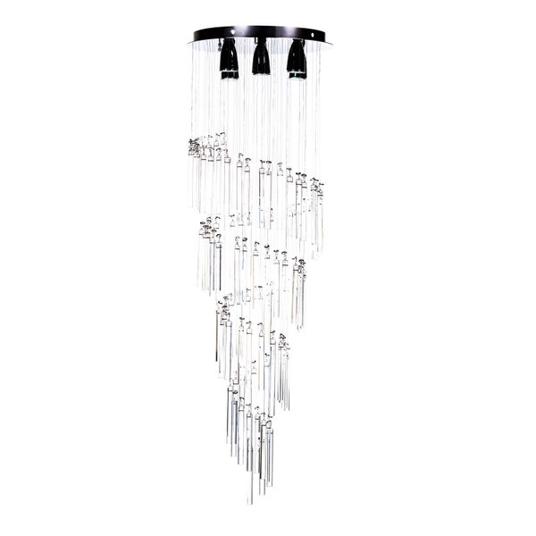 LÁMPARA CANDIL LED 1.25 M X 40 CM CROMO