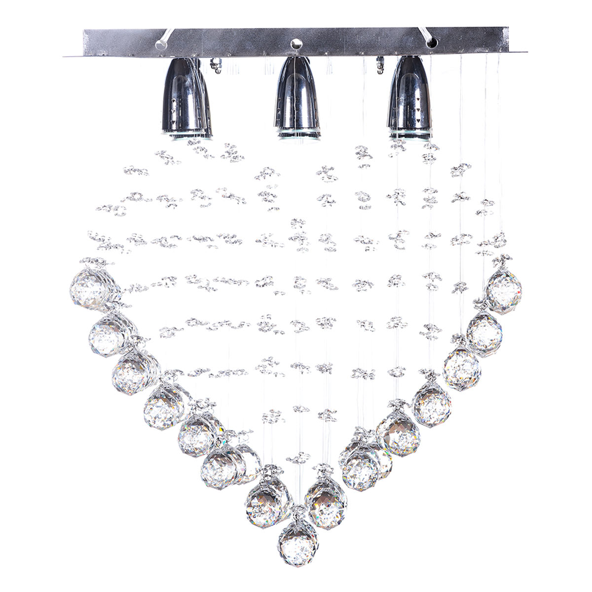 Lámpara candil led 55 x 50 x 27 cm cromo