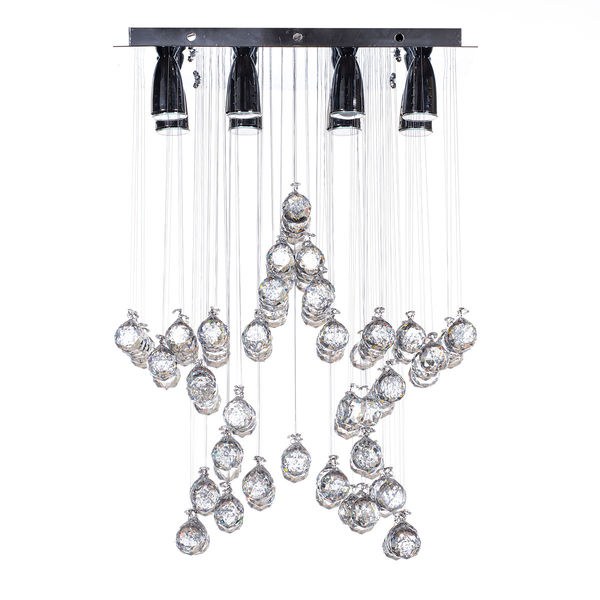 LÁMPARA CANDIL LED 70 X 50 X 27 CM CROMO