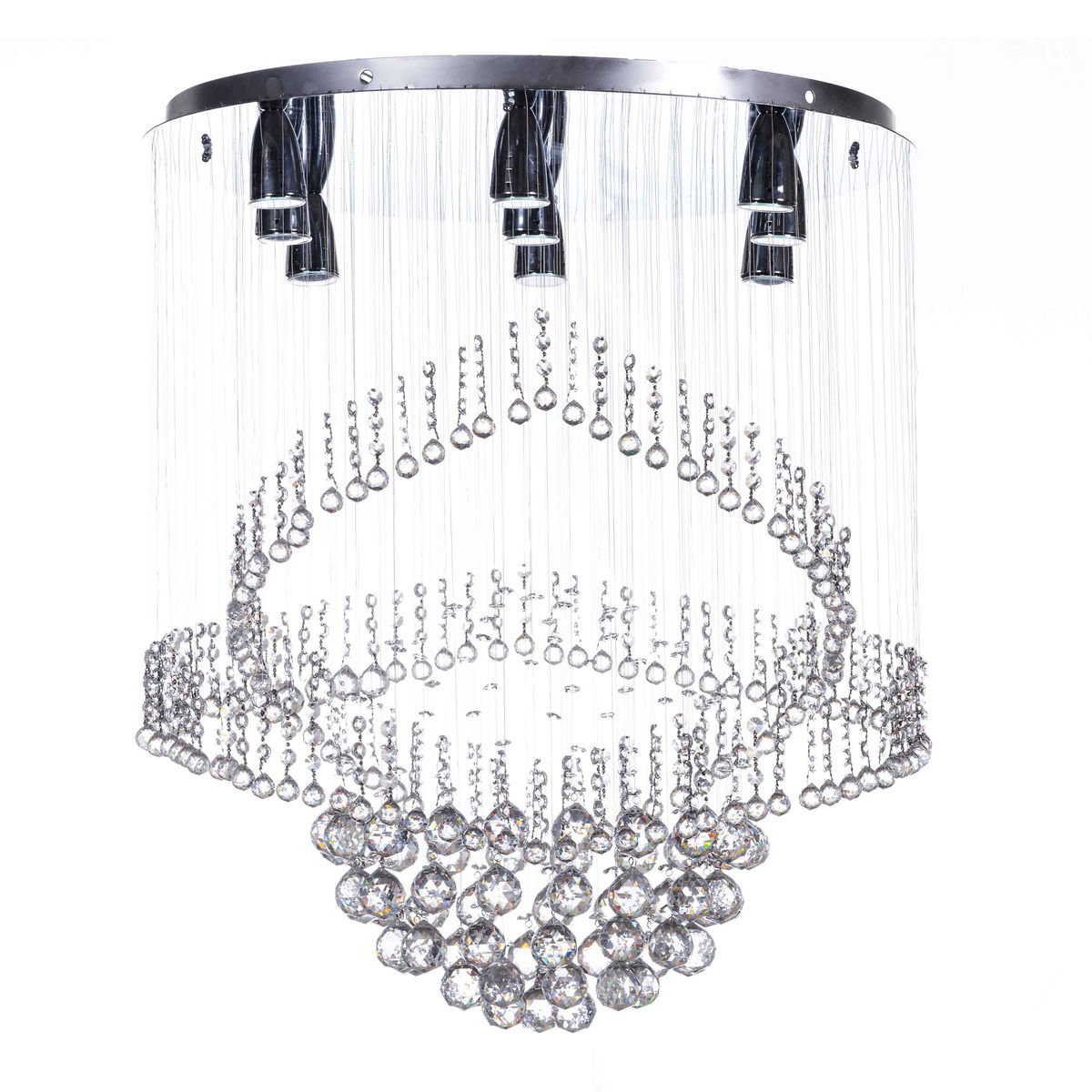 Lámpara candil led 80 x 70 cm cromo