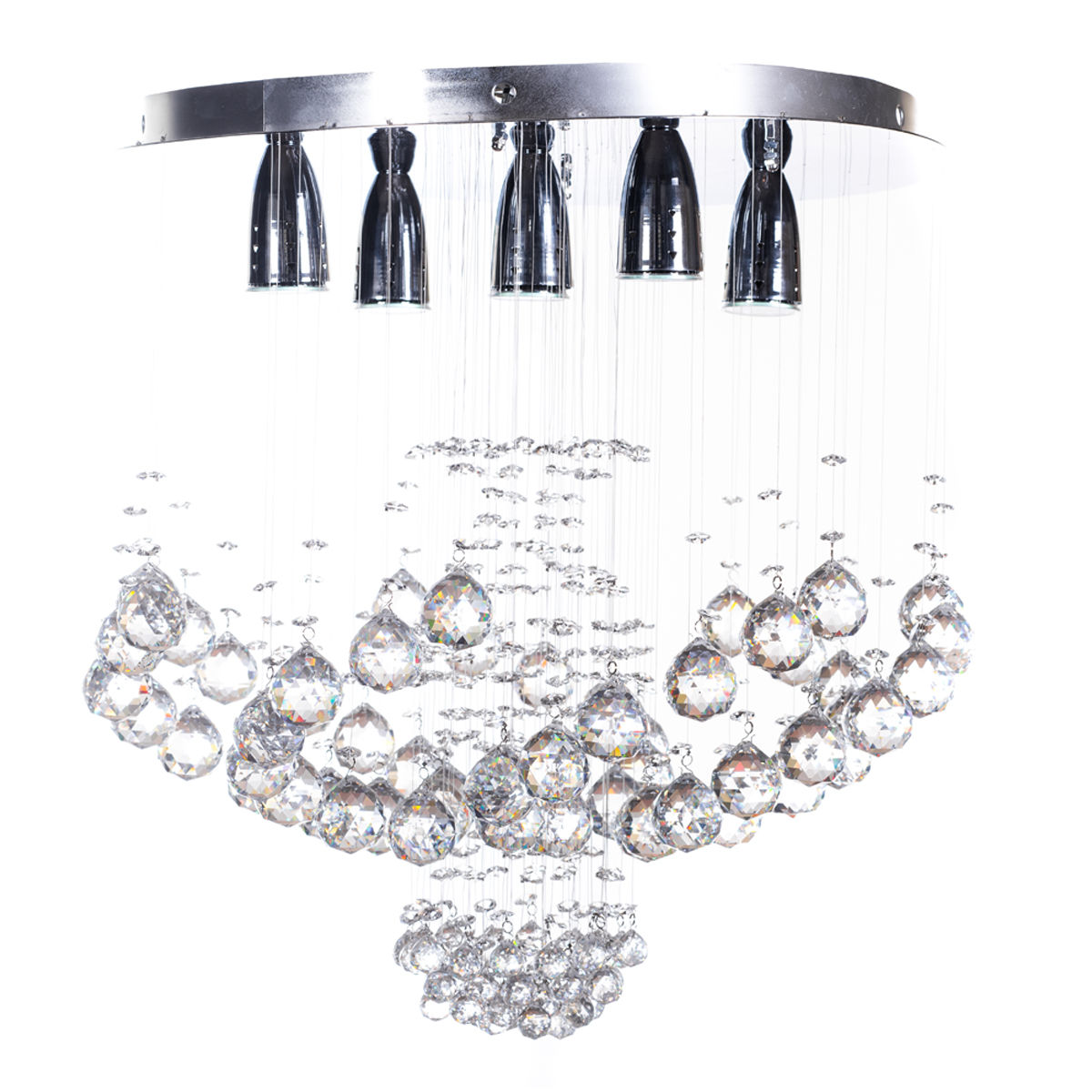 Lámpara candil led 52 x 50 cm cromo