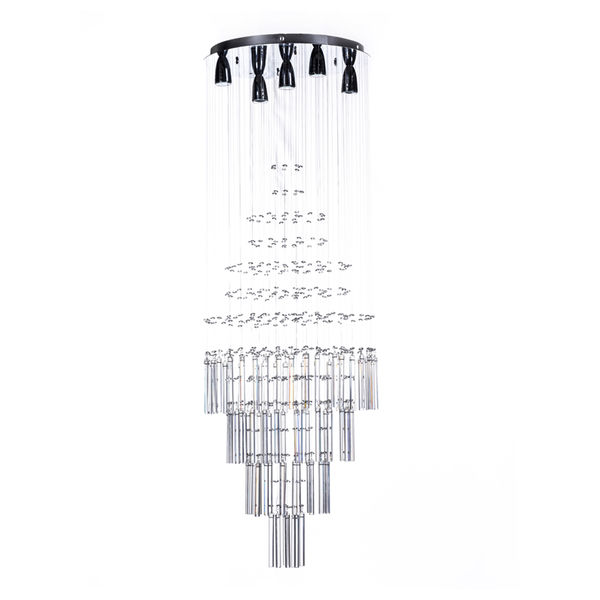 LÁMPARA CANDIL LED 1.30 M X 50 CM CROMO