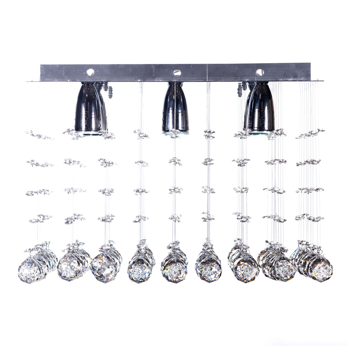 Lámpara candil led 30 x 50 x 50 cm cromo