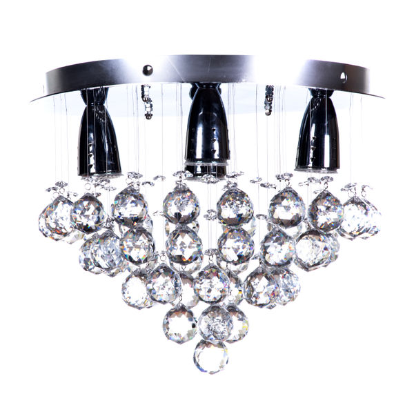 LÁMPARA CANDIL LED 30 X 40 CM CROMO