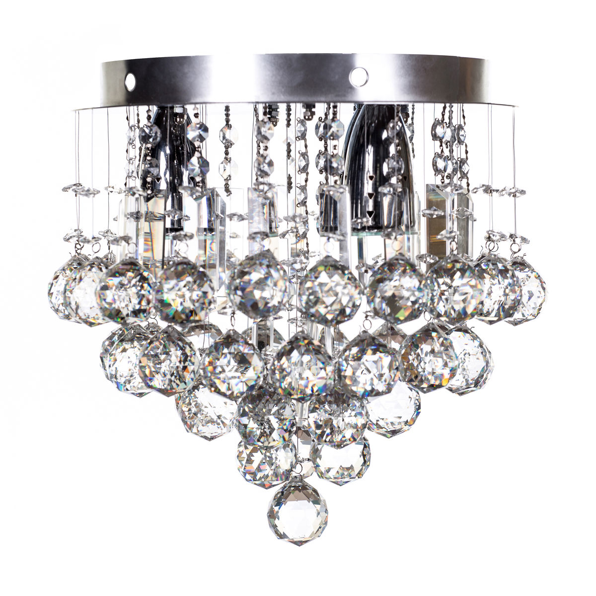 Lámpara candil led 35 x 30 cm cromo