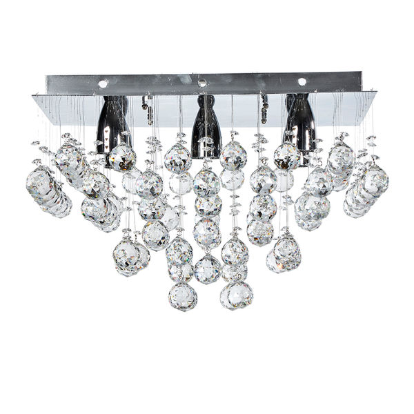 LÁMPARA CANDIL LED 30 X 50 X 50 CM CROMO