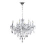 CANDIL CLÁSICOMARIA THERESA METAL PLATA CROMADO 8 LUCES LED
