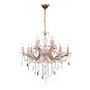 CANDIL CLÁSICO MARIA THERESA METAL DORADO BRILLANTE 12 LUCES LED