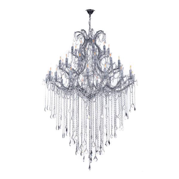 CANDIL CLÁSICO MARIA THERESA METAL PLATA CROMADO 40 LUCES LED