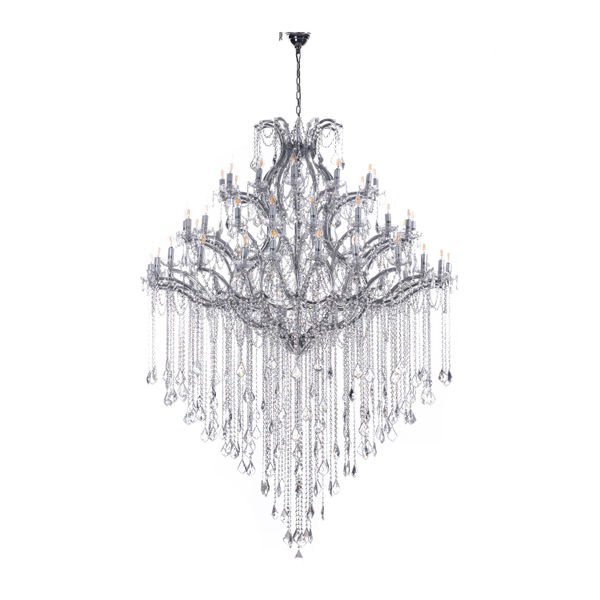 CANDIL CLÁSICO MARIA THERESA METAL PLATA CROMADO 60 LUCES LED