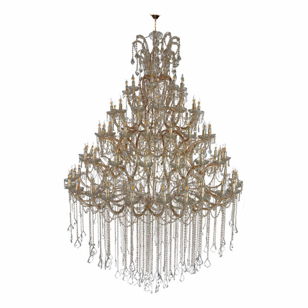 CANDIL CLÁSICO MARIA THERESA METAL DORADO BRILLANTE 105 LUCES LED