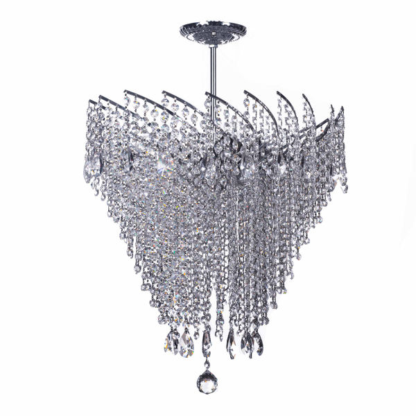 CANDIL CLÁSICO EUROPA FLORENCIA METAL PLATA CROMADO 8 LUCES LED