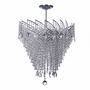 CANDIL CLÁSICO EUROPA FLORENCIA METAL PLATA CROMADO 8 LUCES LED