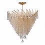 CANDIL CLÁSICO EUROPA FLORENCIA METAL DORADO BRILLANTE 8 LUCES LED