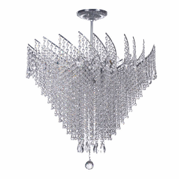 CANDIL CLÁSICO EUROPA FLORENCIA METAL PLATA CROMADO 10 LUCES LED