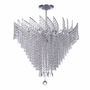 CANDIL CLÁSICO EUROPA FLORENCIA METAL PLATA CROMADO 10 LUCES LED