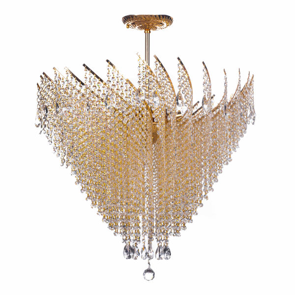 CANDIL CLÁSICO EUROPA FLORENCIA METAL DORADO BRILLANTE 10 LUCES LED